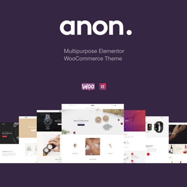 Anon multipurpose Elementor WooCommerce theme homepage preview