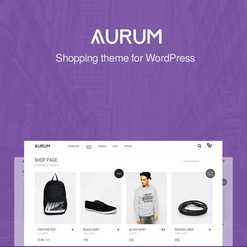 Aurum minimalist shopping theme homepage preview
