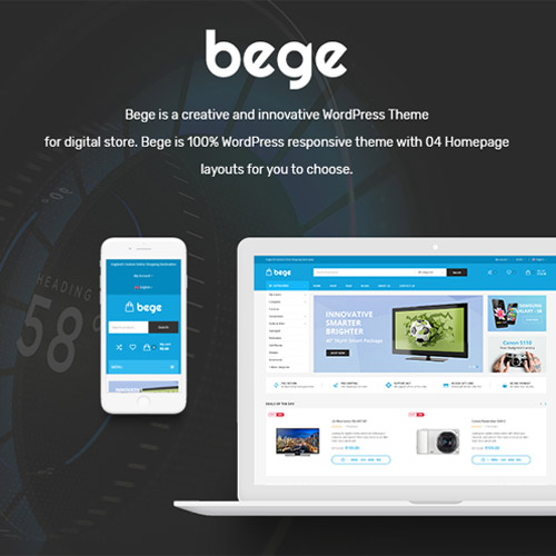 Bege responsive WooCommerce theme homepage preview