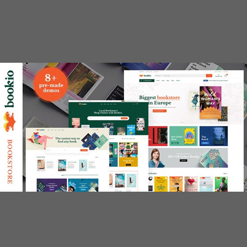 Bookio book store WooCommerce theme homepage preview
