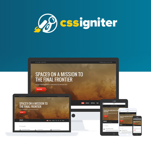 CSS Igniter Space9 WordPress theme homepage preview