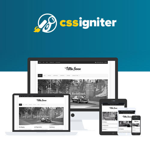 CSS Igniter Ultraseven WordPress theme homepage preview