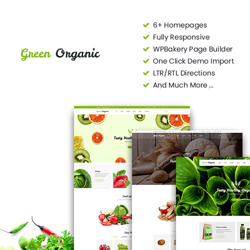 Greenorganic organic food WooCommerce theme homepage preview