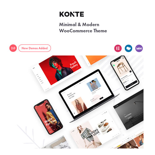 Konte minimal and modern WooCommerce theme homepage preview