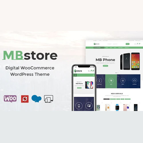 MBStore digital WooCommerce theme homepage preview