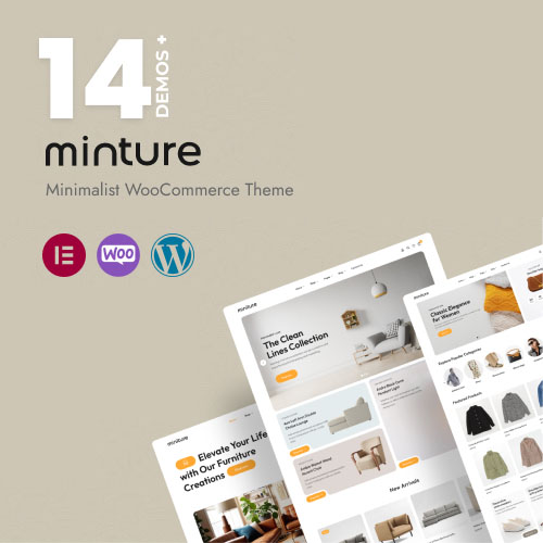 Miniture minimalist WooCommerce theme homepage preview
