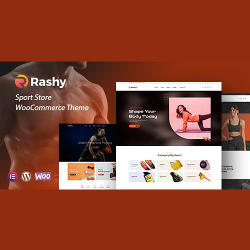 Rashy sport store WooCommerce theme homepage preview