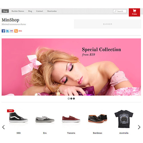 Themify Minshop WooCommerce theme homepage preview
