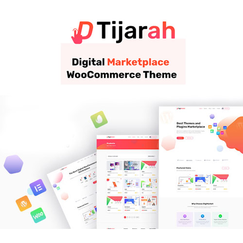Tijarah digital marketplace WooCommerce theme homepage preview
