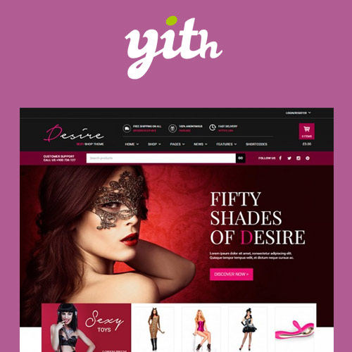 YITH Desire sexy shop intriguing WordPress theme homepage preview