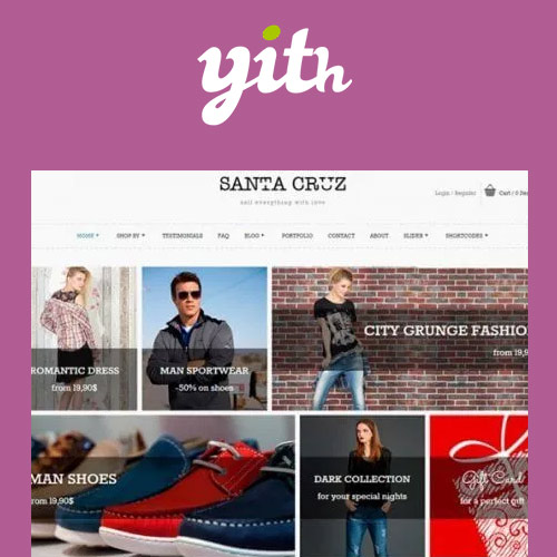 YITH Santa Cruz sell everything with love theme homepage preview