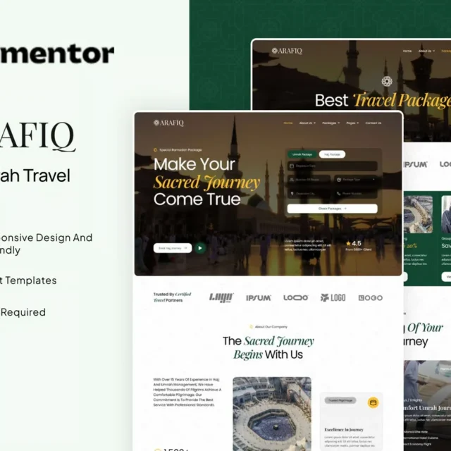 Arafiq - Hajj & Umrah Travel Elementor Template Kit preview
