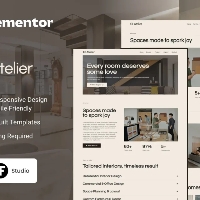 Atelier - Interior Design Elementor Template Kit preview