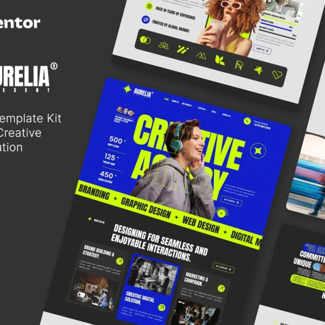 Aurelia - Creative Agency Elementor Template Kit preview