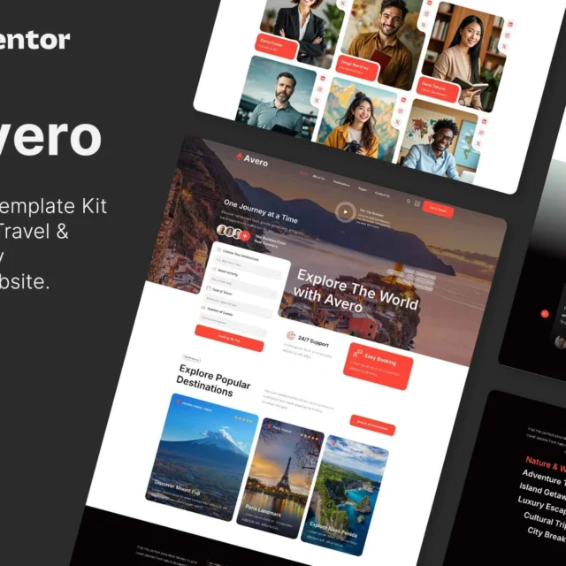 Avero - Travel & Tour Agency Elementor Template Kits preview