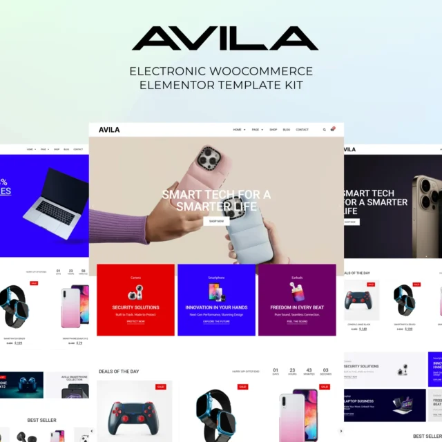 Avila - Electronic WooCommerce Elementor Pro Template Kit preview