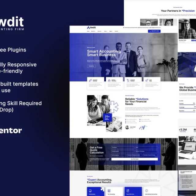 Awdit - Accounting Firm Elementor Template Kit preview