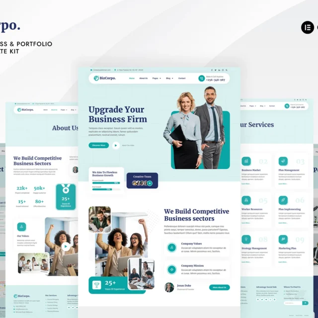 Bizcorpo - Corporate Business & Portfolio Elementor Template Kit  preview