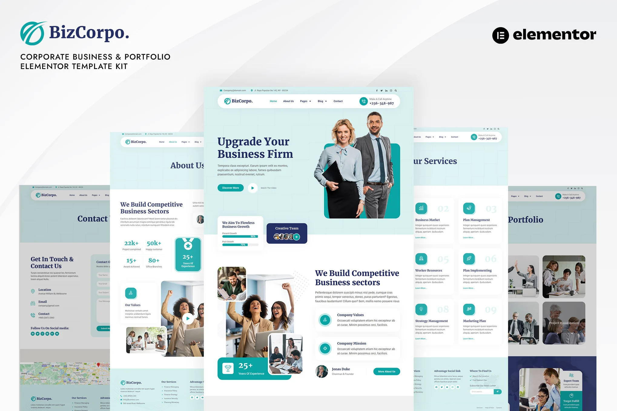 Bizcorpo - Corporate Business & Portfolio Elementor Template Kit preview