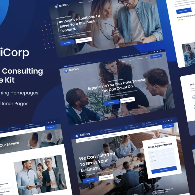 BiziCorp - Business Consulting Elementor Template Kit preview