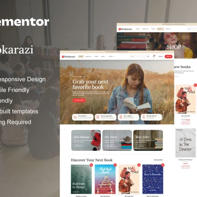 Bookarazi - Author & Publisher Elementor Template Kit preview