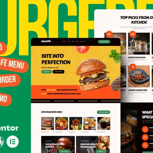 Burgerr - Fast Food Restaurant Template Kit preview