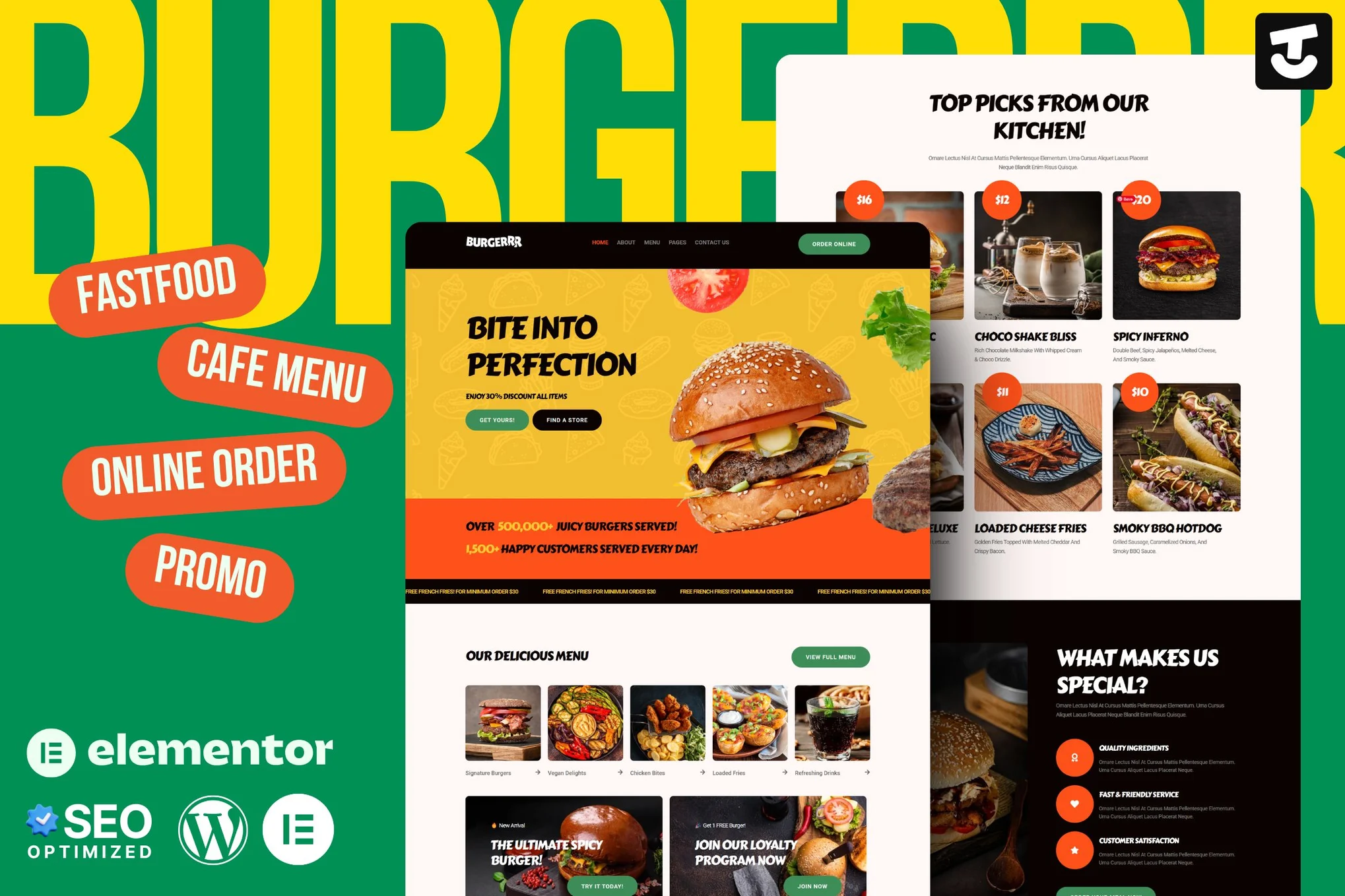 Burgerr - Fast Food Restaurant Template Kit preview