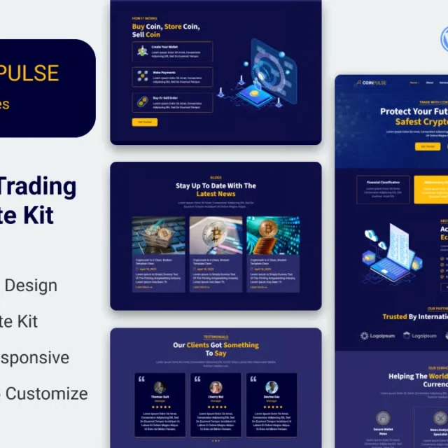 Coinpulse - Crypto Currency & Trading Elementor Template Kit preview