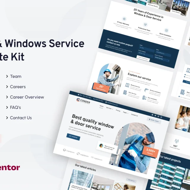 Conder - Doors & Windows Service Elementor Template Kit preview