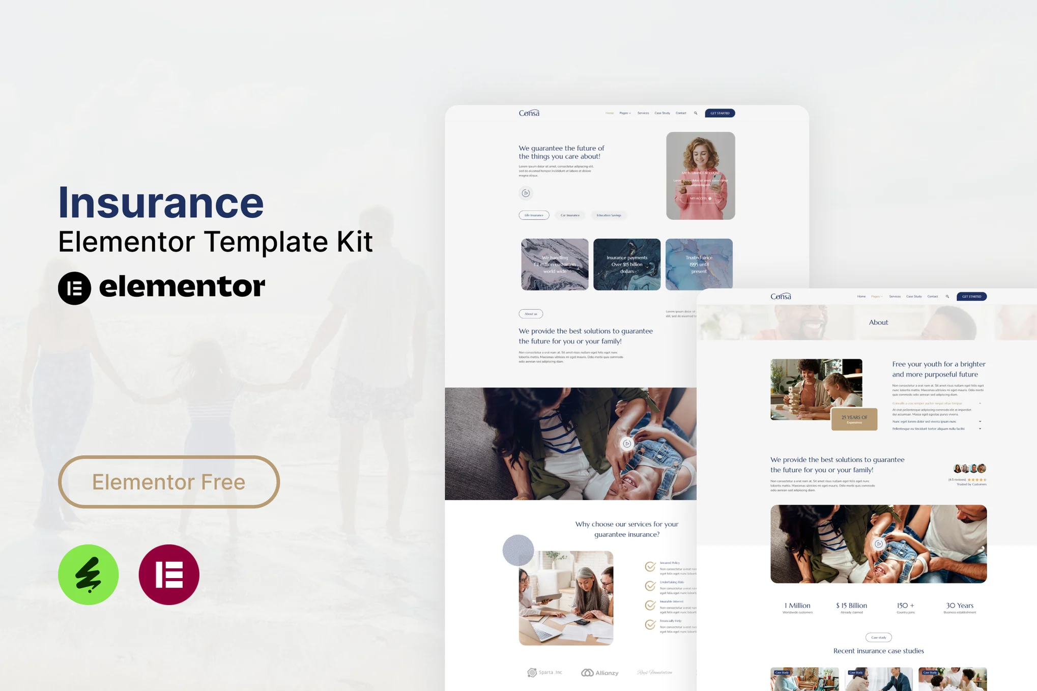 Consa - Insurance Elementor Template Kit preview