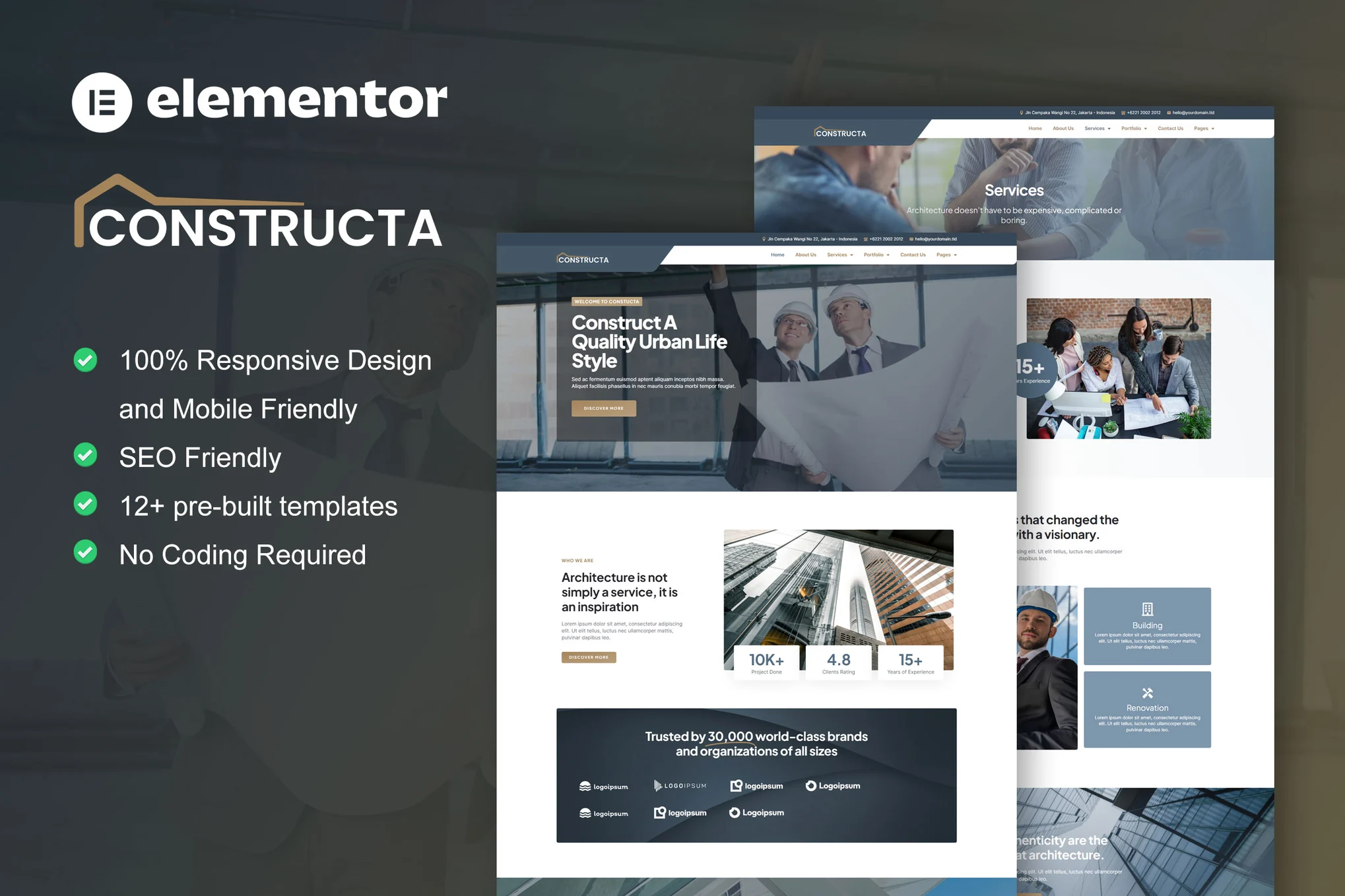 Constructa - Building & Construction Elementor Template Kit preview