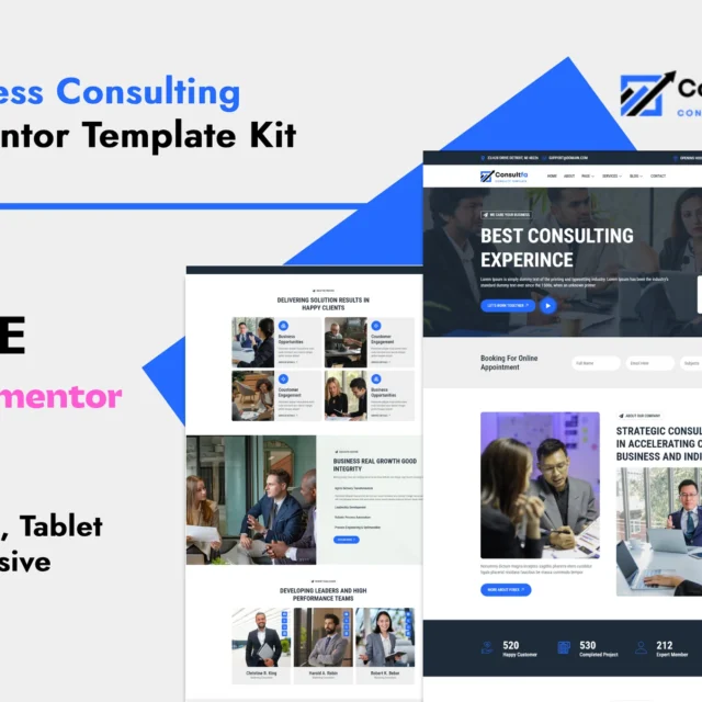 Consultfa - Business Consulting Elementor Template Kit preview