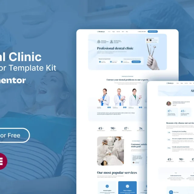 Dentcys - Dental Clinic Elementor Template Kit preview