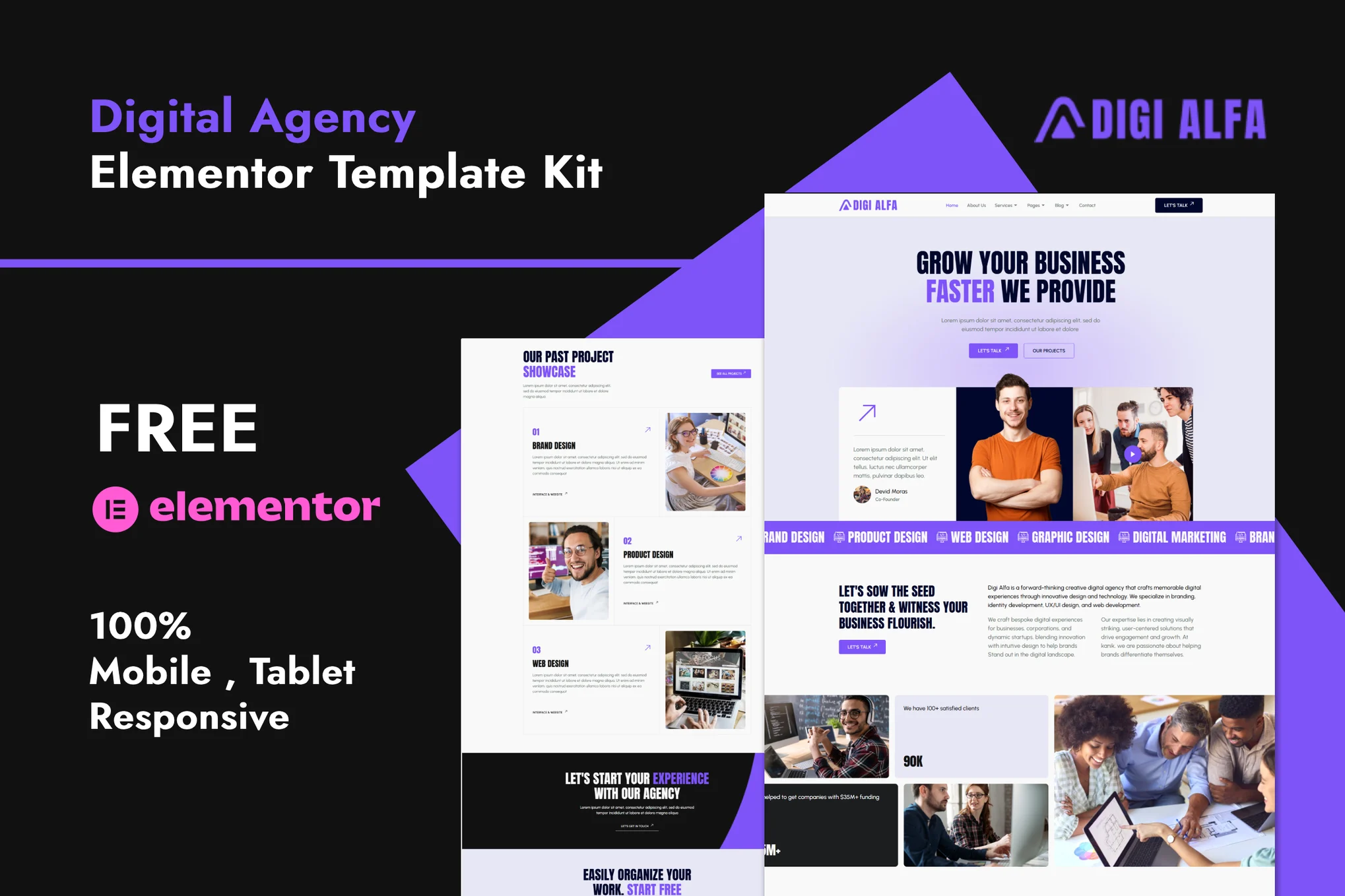 DigiAlfa - Digital Agency Elementor Template Kit preview