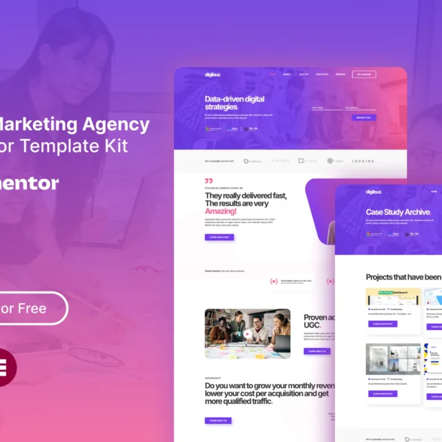Digibuz - Digital Marketing Agency Elementor Template Kit preview