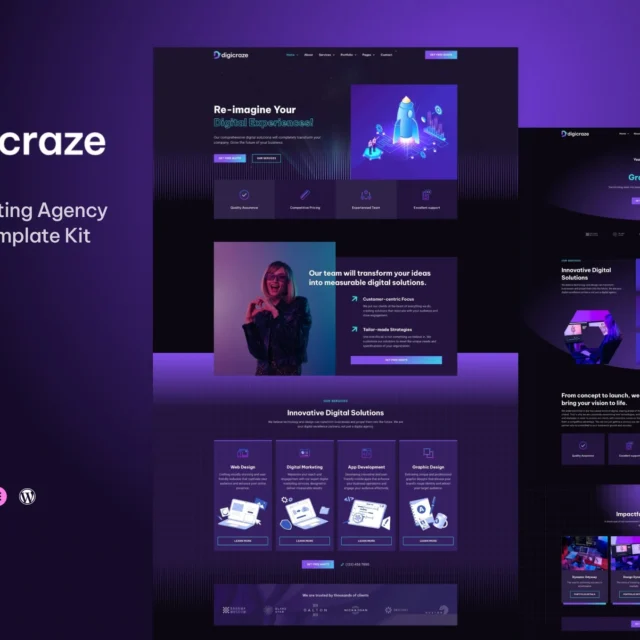 Digicraze - Digital Marketing Agency Elementor Pro Template Kit preview