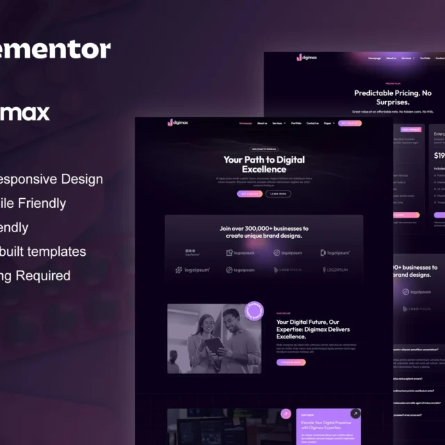 Digimax - Digital Marketing Agency Elementor Pro Template Kit preview