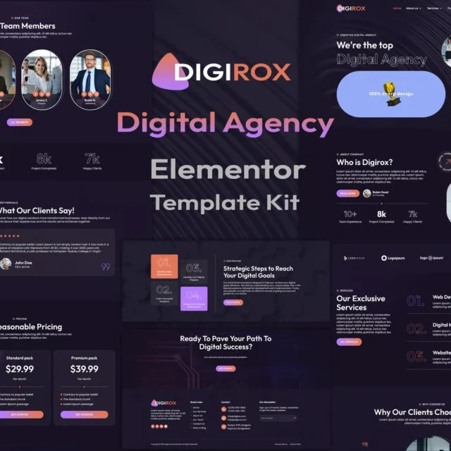 Digirox - Digital Agency Elementor Template Kit preview