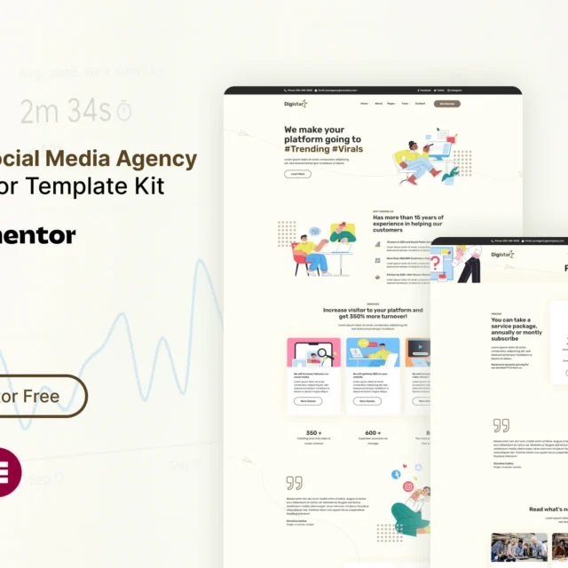 Digistar - SEO & Social Media Agency Elementor Templat Kit preview