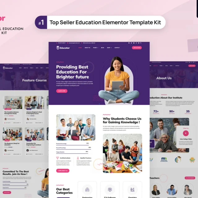 Educator - University & School Education Elementor Template Kit preview