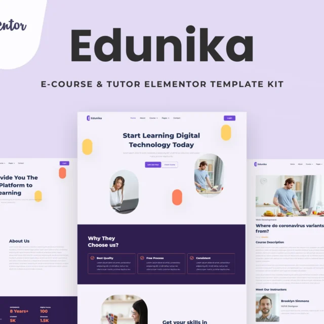 Edunika - Online Education Elementor Template Kit  preview