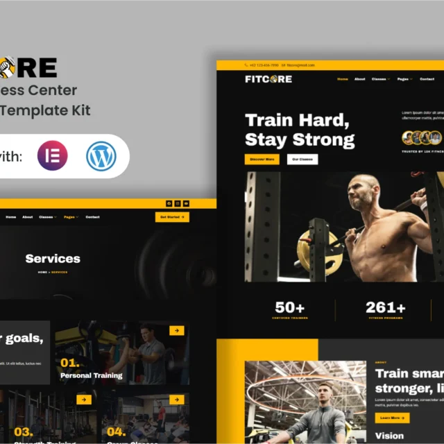 Fitcore - Gym & Fitness Center Elementor Template Kit preview
