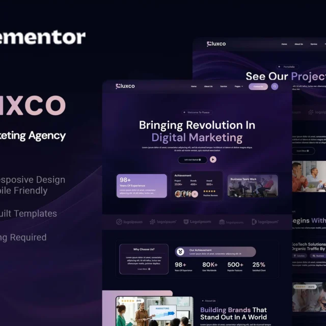 Fluxco - Digital Marketing Agency Elementor Template Kit preview