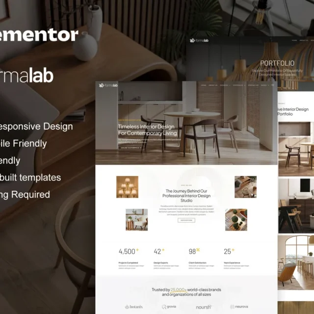 Formalab - Interior Design & Architecture Elementor Template Kit preview
