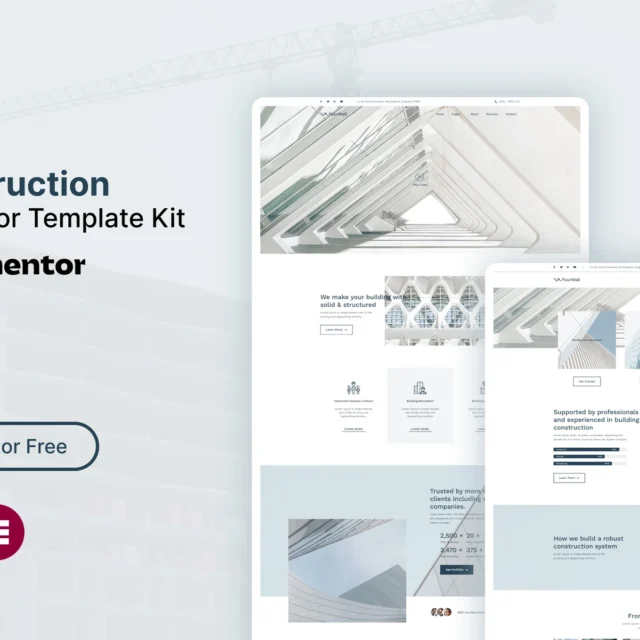FourWall - Construction Elementor Template Kit preview