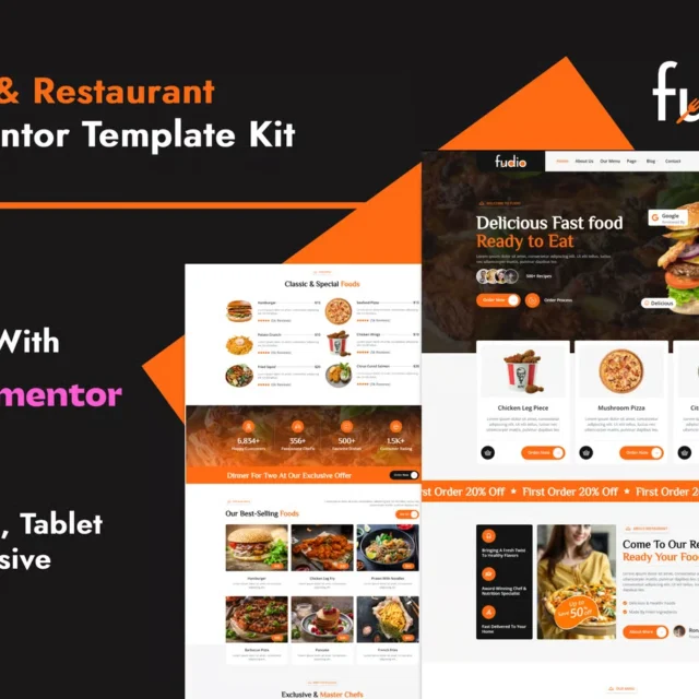 Fudio - Food & Restaurant Elementor Template Kit preview