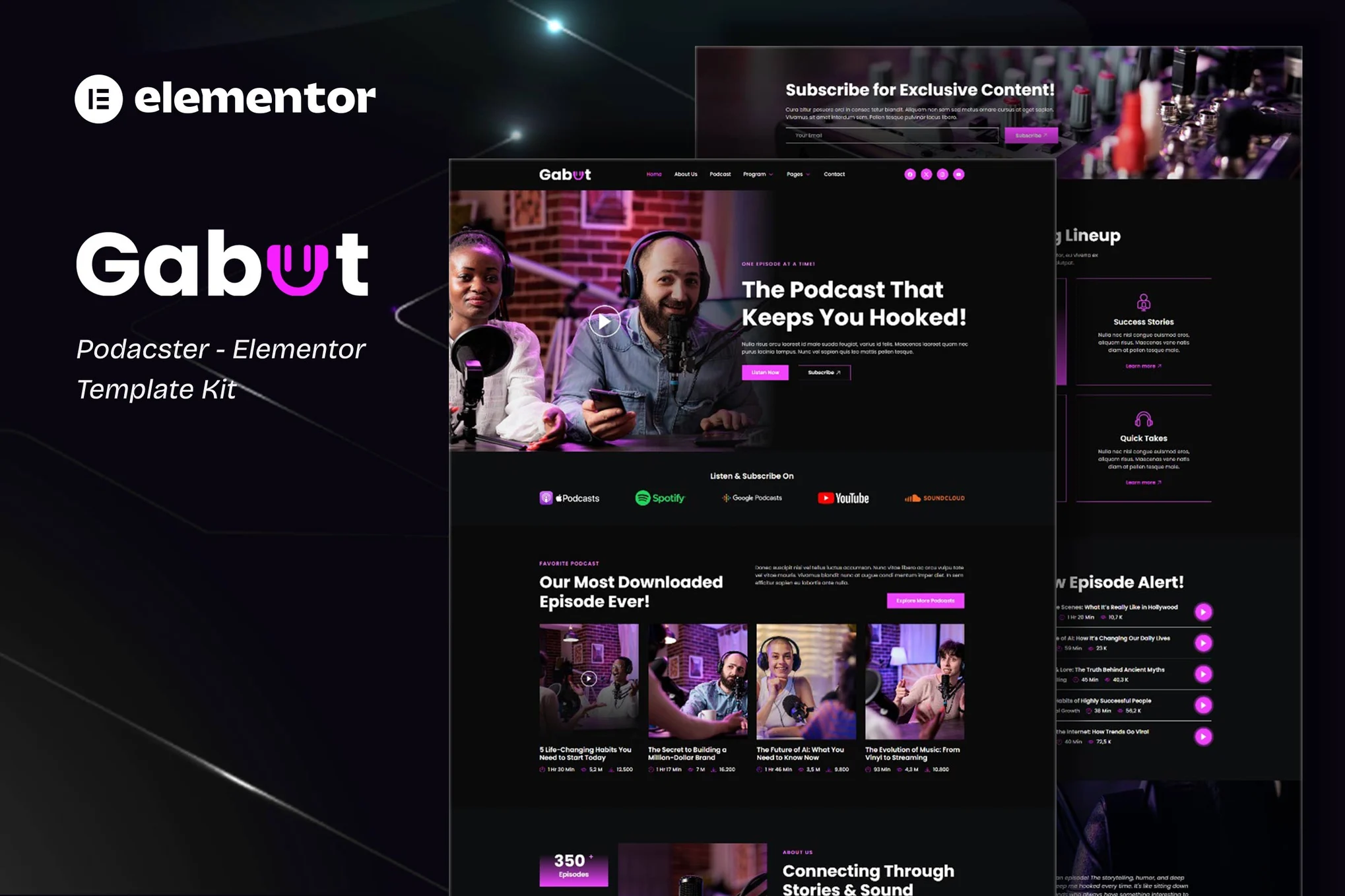 Gabut - Podcaster Elementor Template Kit preview