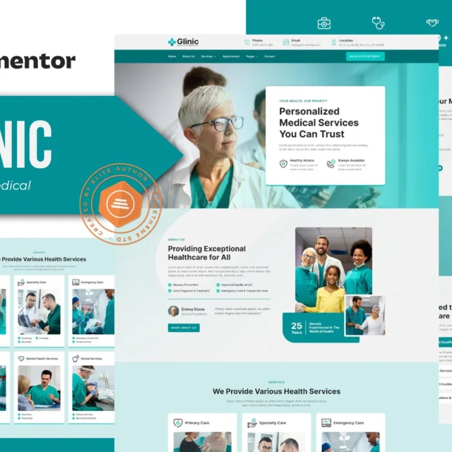 Glinic - Health & Medical Elementor Template Kit preview