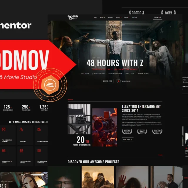 Goodmov - Film Maker & Movie Studio Elementor Template Kit preview