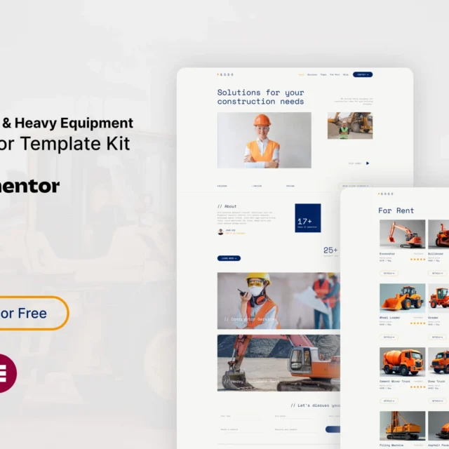 Goso - Contractor & Heavy Equipment Elementor Template Kit preview